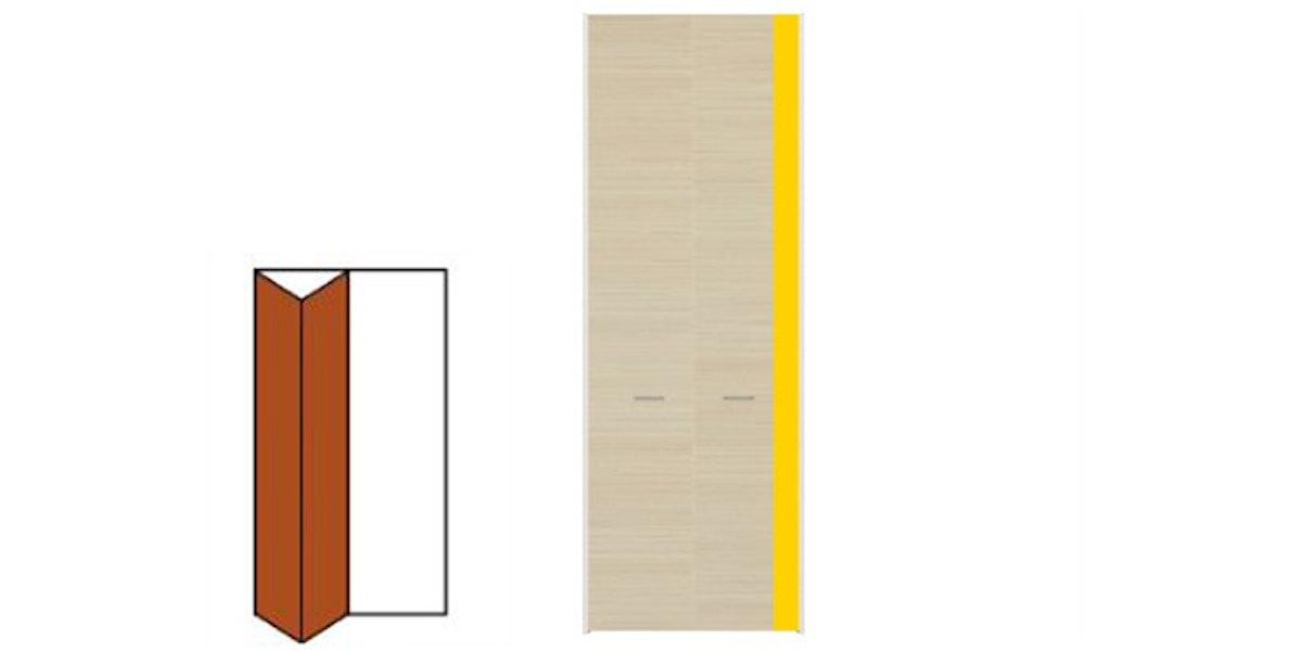 木製ドア クローゼット 折れ戸