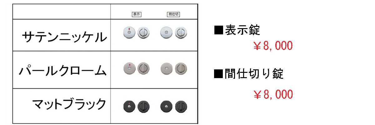 木製室内ドアのオプション