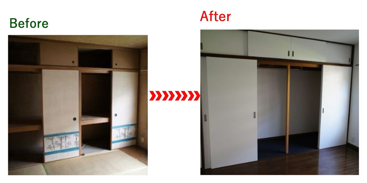 襖から木製引き戸に取り替え　和室引き戸　間仕切り
