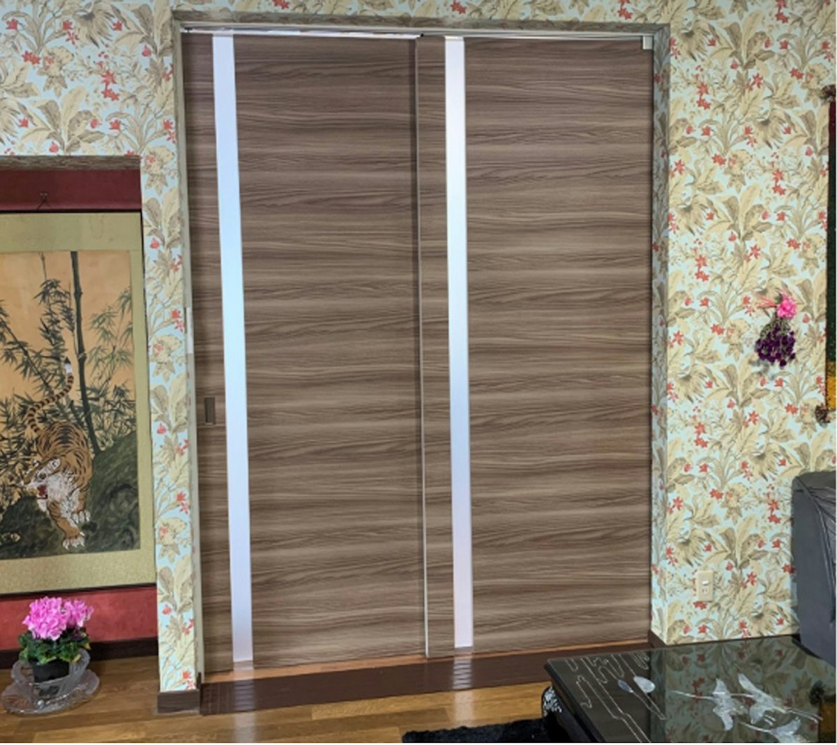 引き戸の注文 木製引戸 ガラス入り引き戸